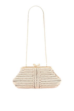 Maud Woven Leather Clutch